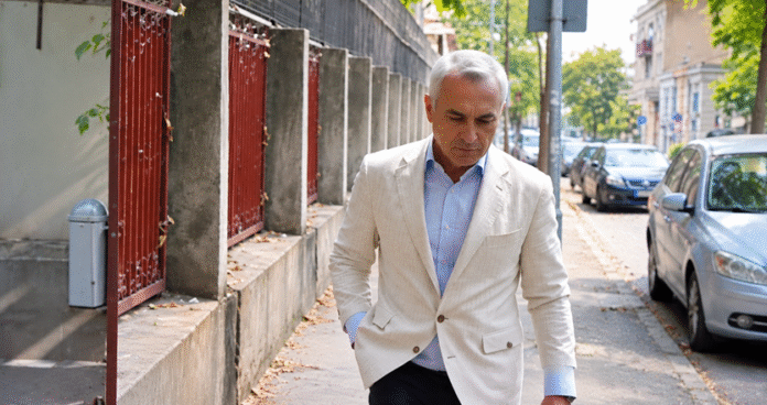 Georgescu pe trotuar