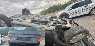 Șofer cu alcoolemie uriașă, răsturnat cu mașina în afara șoselei. Polițiștii i-au deschis dosar penal/ FOTO