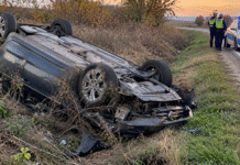 Un șofer cu o alcoolemie uriașă s-a răsturnat cu mașina în afara șoselei. Ce au descoperit polițiștii