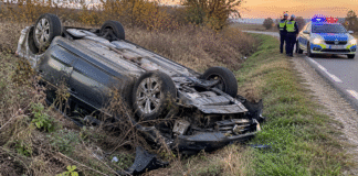 Un șofer cu o alcoolemie uriașă s-a răsturnat cu mașina în afara șoselei. Ce au descoperit polițiștii