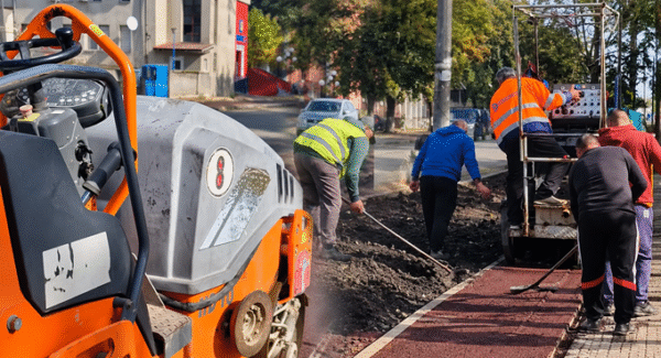 Lucrări urbane cu utilaje de asfaltare