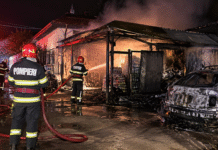 Incendiere cu pagube de 95.000 de lei. Doi bărbați, reținuți după ce au dat foc unui depozit de băuturi și unui autoturism/ VIDEO